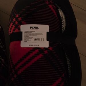 Victoria's Secret Black and Red Plaid Blanket